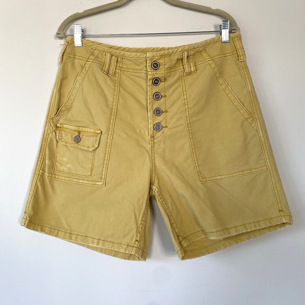 Pilcro Anthropologie The Wanderer Button Fly Cargo Shorts High Rise SZ 30